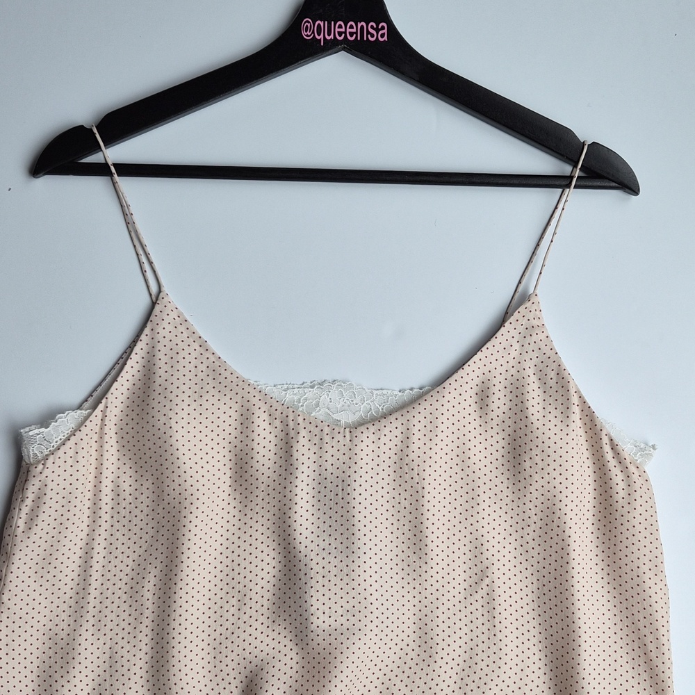 Massimo Dutti 100% mulberry silk Polka Dot & Lace Trim Camisole - Picture 4 of 12